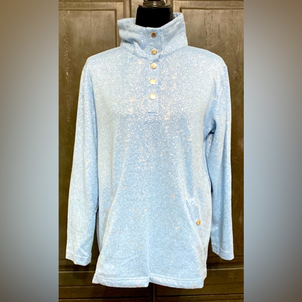 NTouch blue sweater w/splash of silver size Large